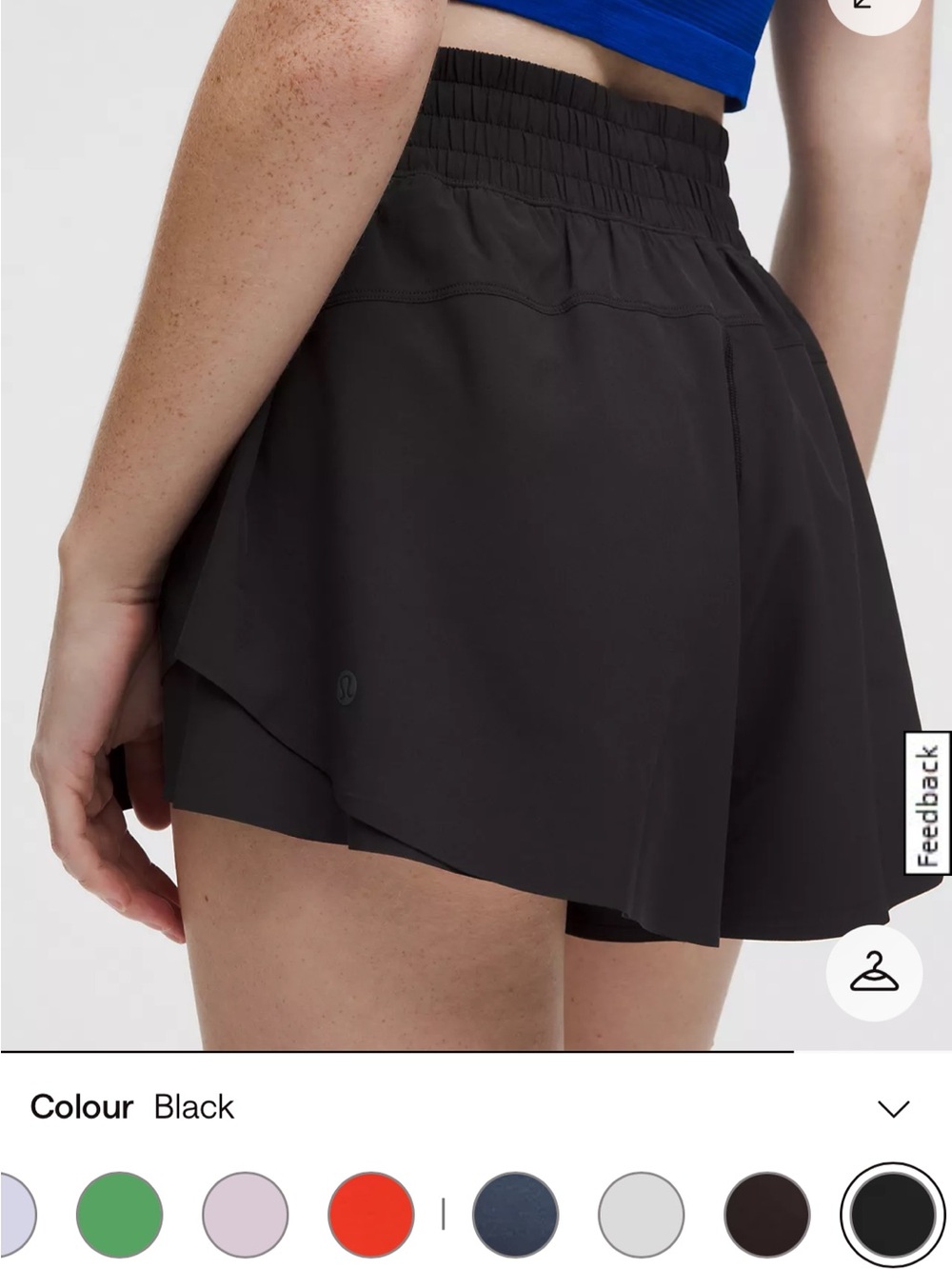 lululemon Shake It Out High-Rise Running Short 2.5 - Small - Black